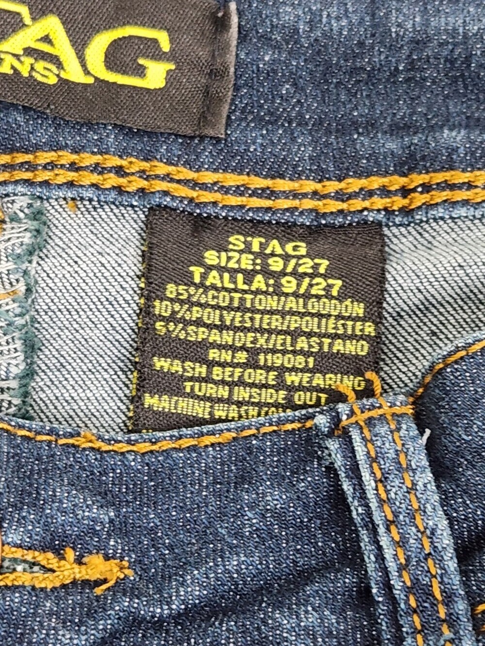 Stag Jeans Dark Wash Stretch Flare Jeans. 9/27 - Picture 5 of 10